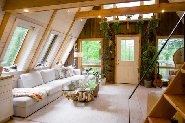 An attic designed as a guest room.