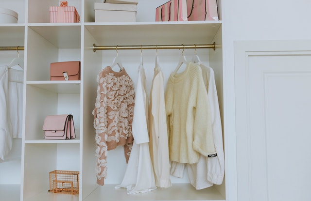 An organized closet space.