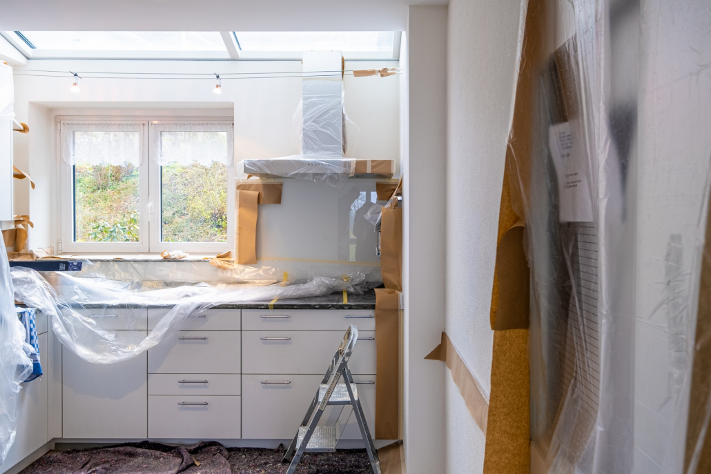 A kitchen in the process of renovation